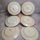Set of 6 flat plates Boch La Louvière Belgium model 2460 with polychrome cherry decoration.