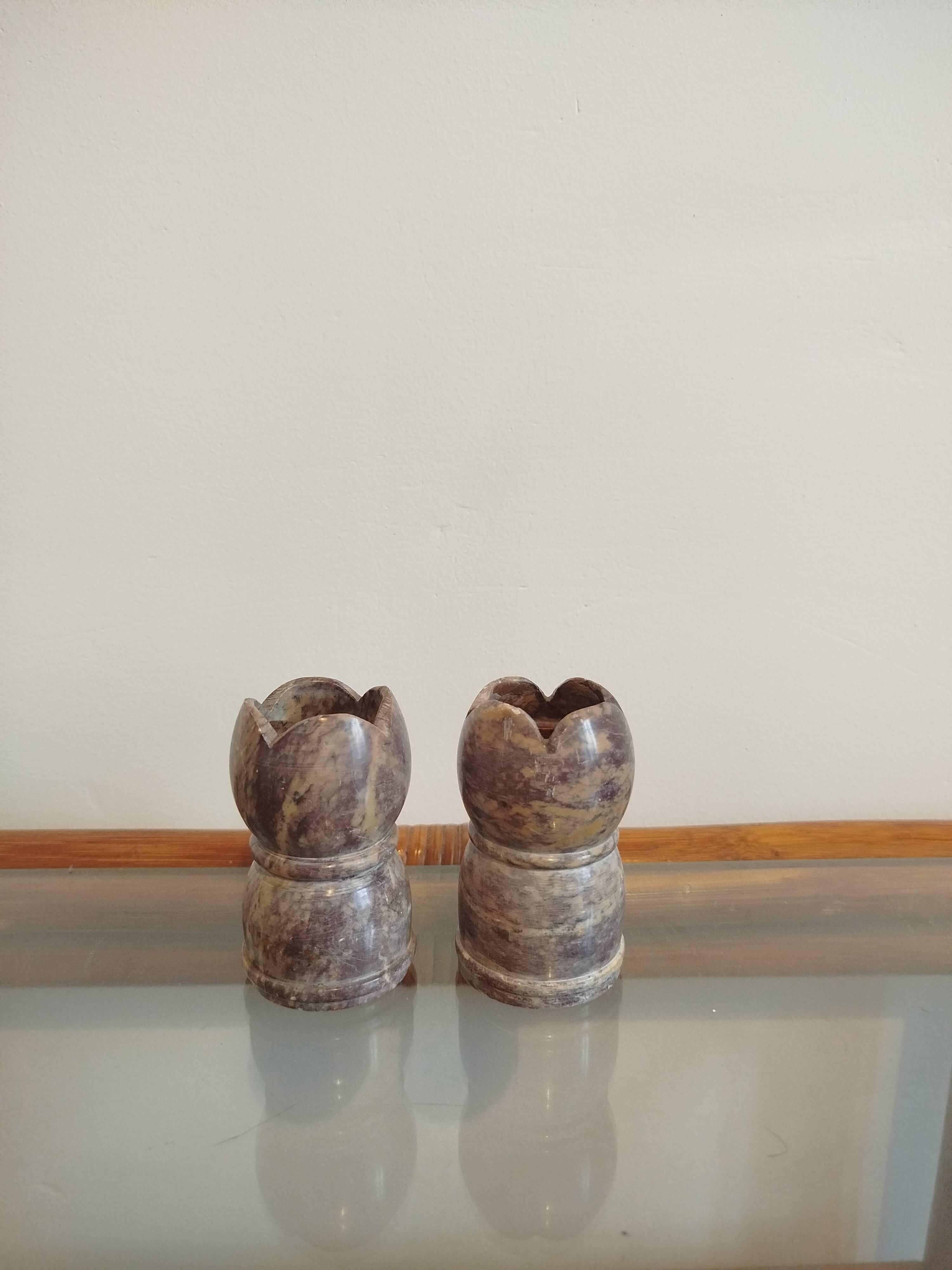 Alabaster candle holder