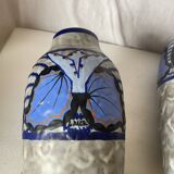 Pair of Papillon vases by Louis Dage art deco