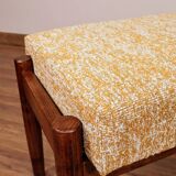 Scandinavian stool, yellow and white, Boho style