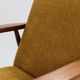 Vintage armchair model, golden yellow fabric, fully refurbished