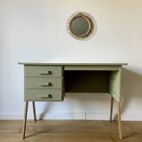 Restored Scandinavian teak desk - Tapered legs