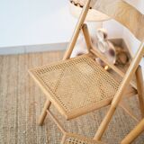 Pair of cane and beech chairs