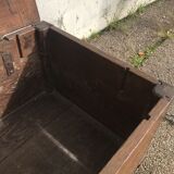 Old solid oak chest early XVIII Brutalist