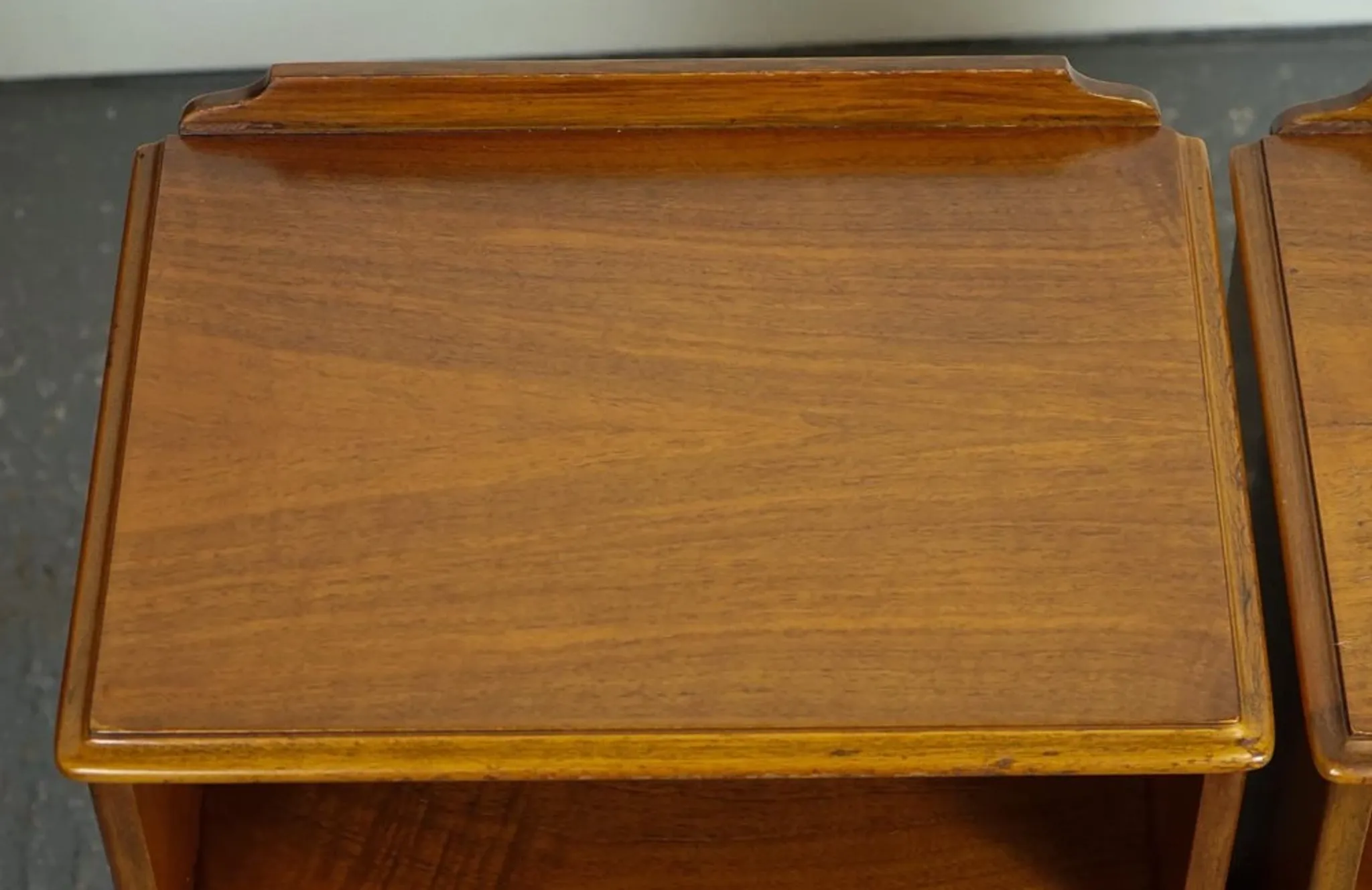 Art Deco Nightstands with Walnut Cabinet and Queen Anne Legs