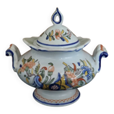 Antique sugar bowl in Rouen-style earthenware