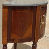 Antique half moon console-chest made by fils d'alfred wimphen in marquetry 2 drawers