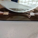 Smoked glass bathroom mirror, Italian design, 1980s