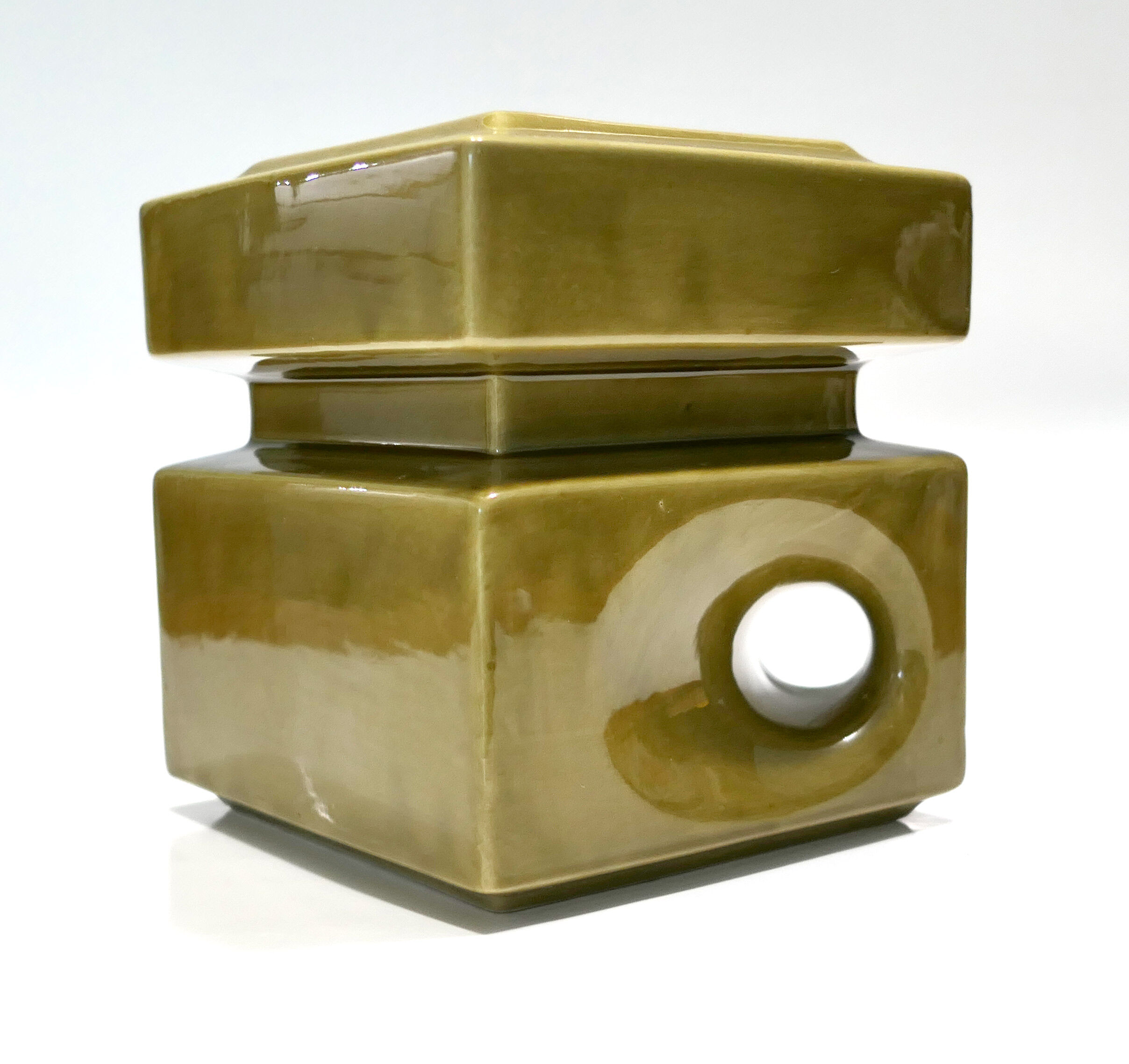 Modernist ceramics 1960s olive green