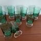 Set of 9 green glasses from the 70s.