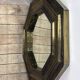 Vintage 1960s octagonal brass and pewter mirror