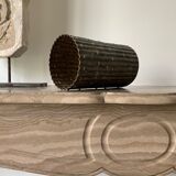 Silver vase bamboo pattern vegetale