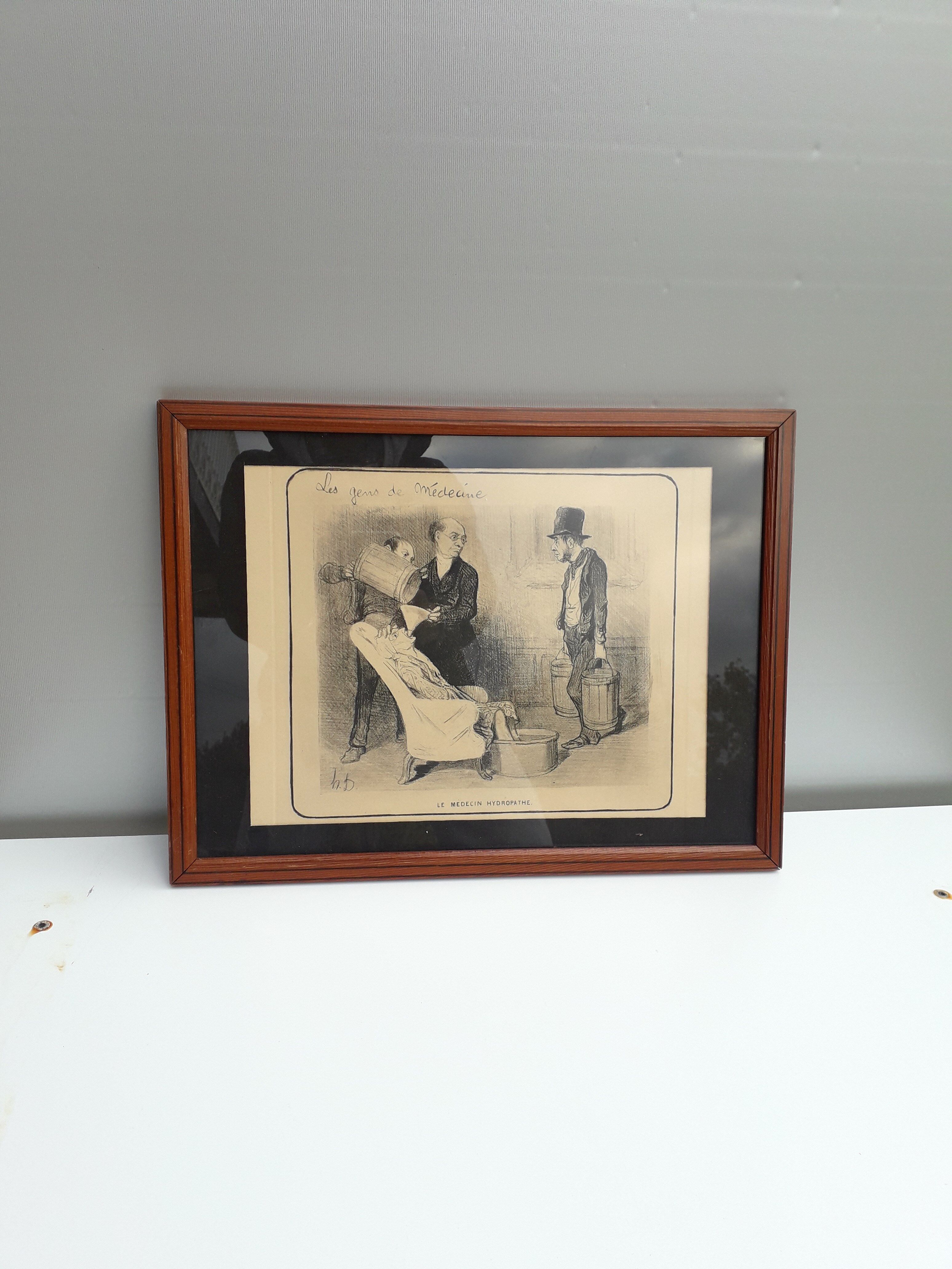 Lithograph by Honoré Daumier, The Hydropathic Doctor, 1920