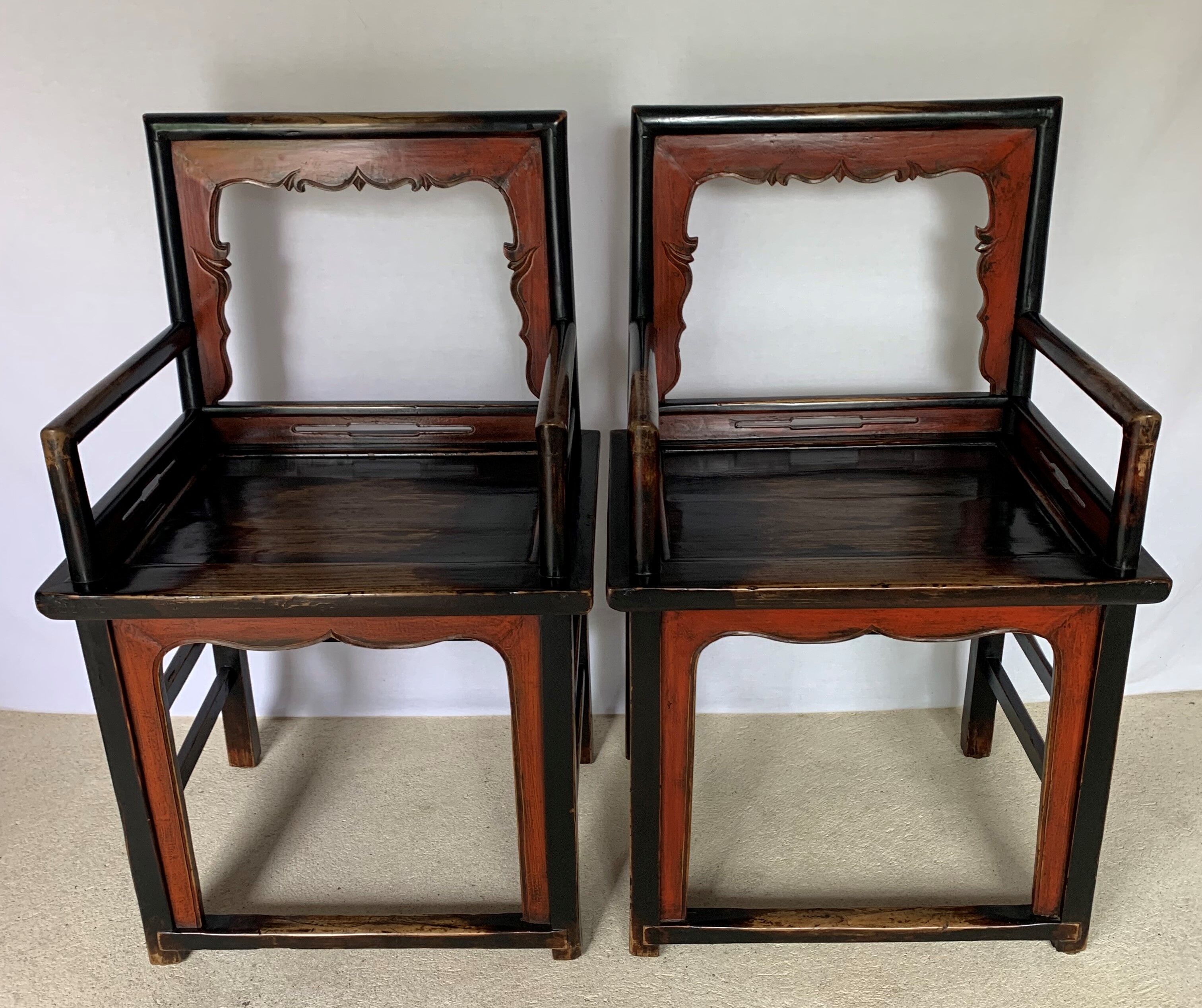 Pair of Chinese armchairs