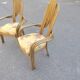 Pair of 1970s Italian design armchairs, made of bent bamboo.