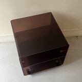 side table / bedside table in smoked plexiglass, Dumas for Roche Bobois 1970