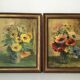 Pair of paintings bouquet of flowers G Donnet