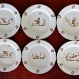 6 plates old moustier, traditional decor