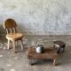 Mini low stool in upcycled old Asian teak H15 D24