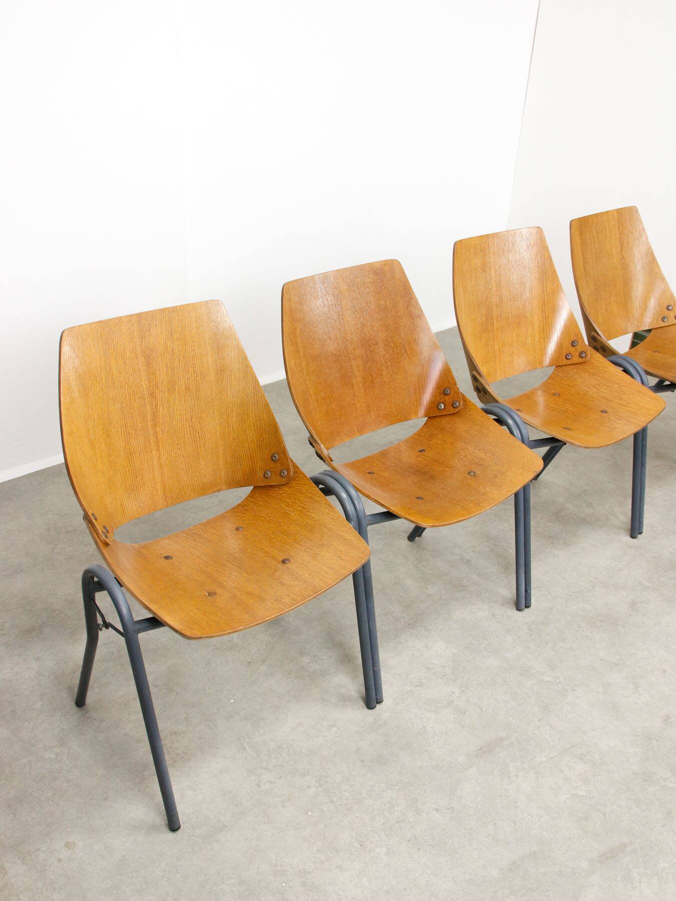 Linking Shell Chairs by Niko Kralj for Stol Kamnik, 1970s