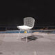 Chaise Wire blanche avec galette d'origine de Harry Bertoia pour Knoll