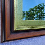 Large wooden and gold mirror