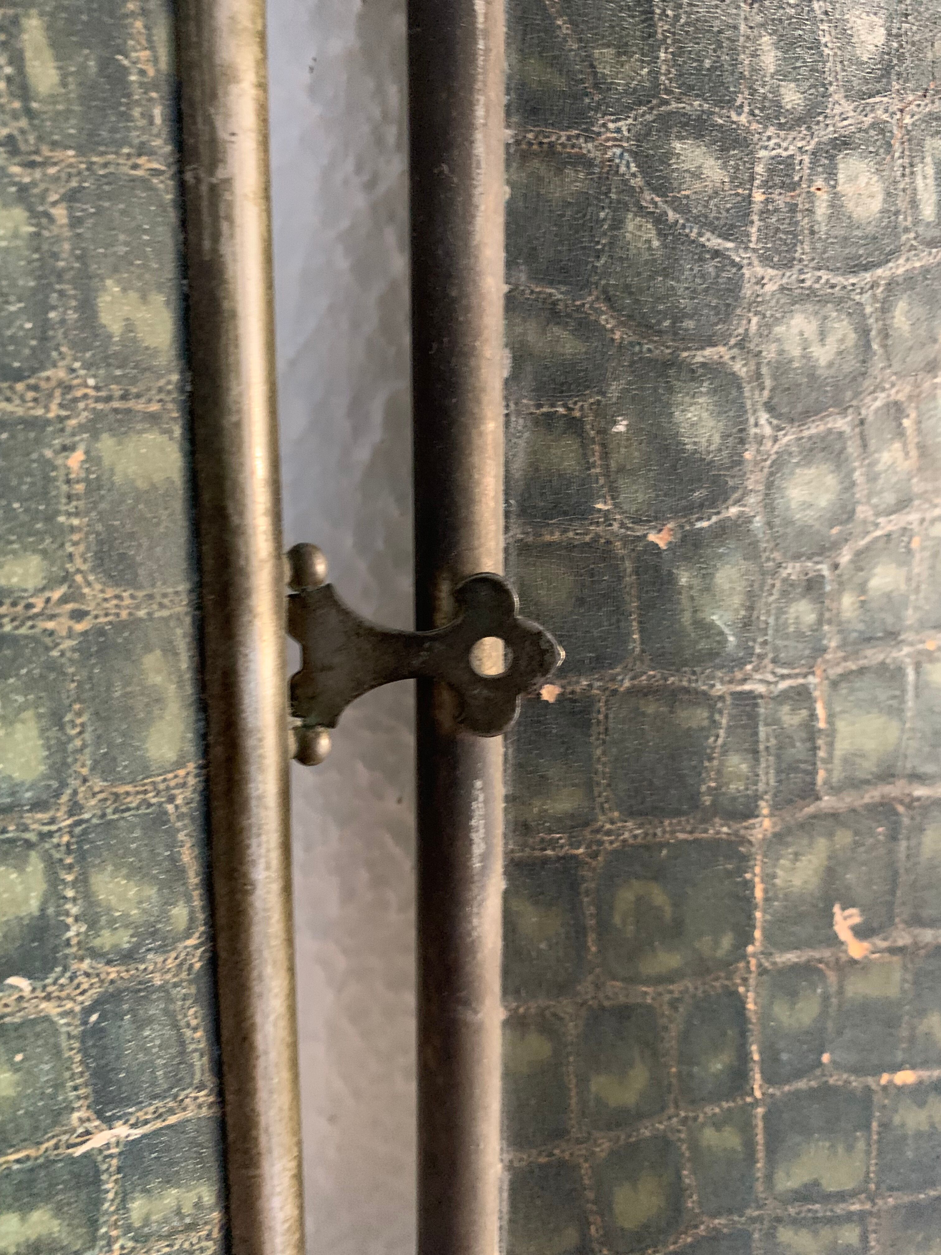 Vintage mirror 1930 triptych beveled barber crystal - 28 x 58 cm