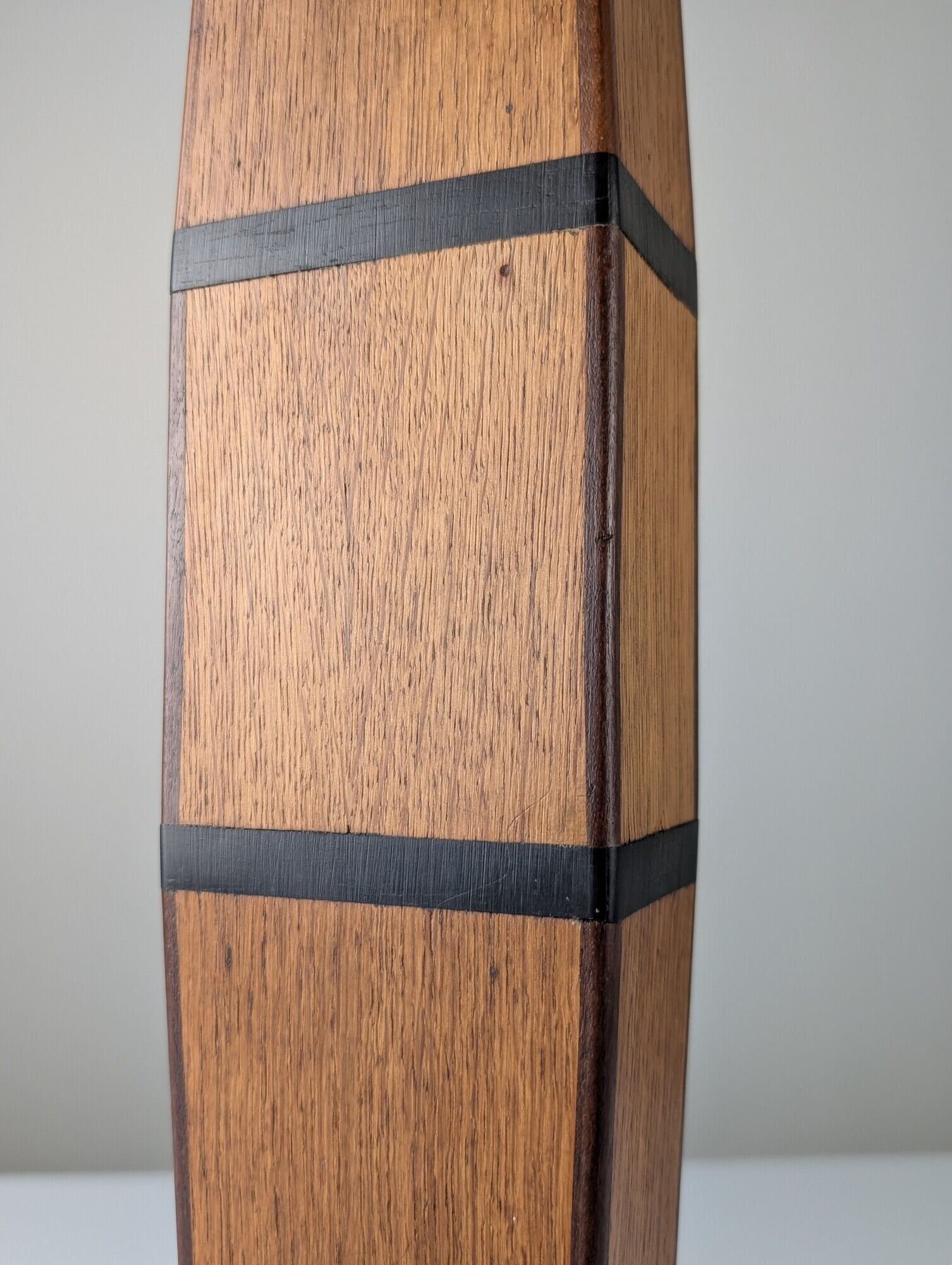 Art Deco pedestal column in wood with geometric marquetry, France, 1920s
