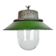 Green Enamel and Cast Iron Industrial Pendant Light, 1960s