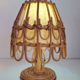 Pair of vintage bamboo lamps