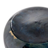 Tabouret rond coulures bleu