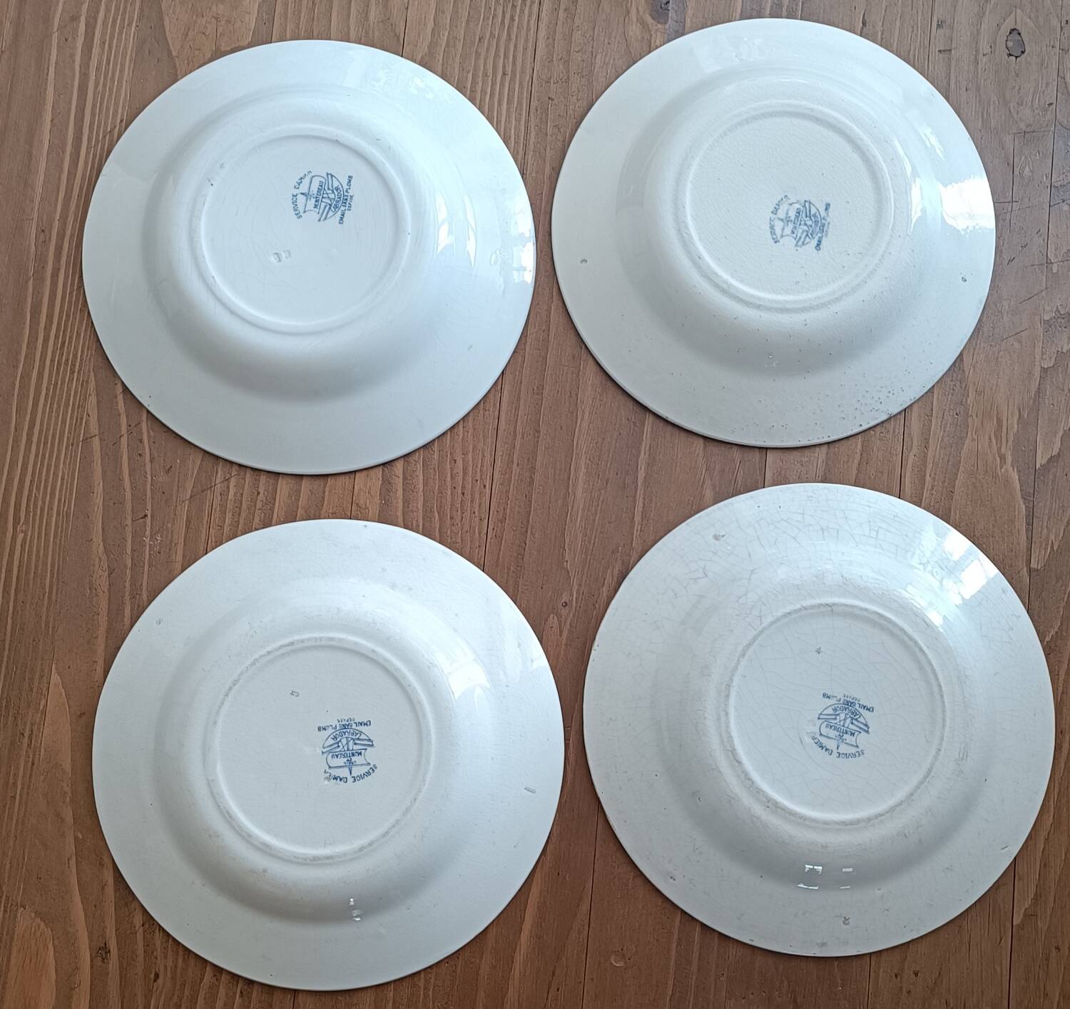Set of Creil-Montereau Damier plates