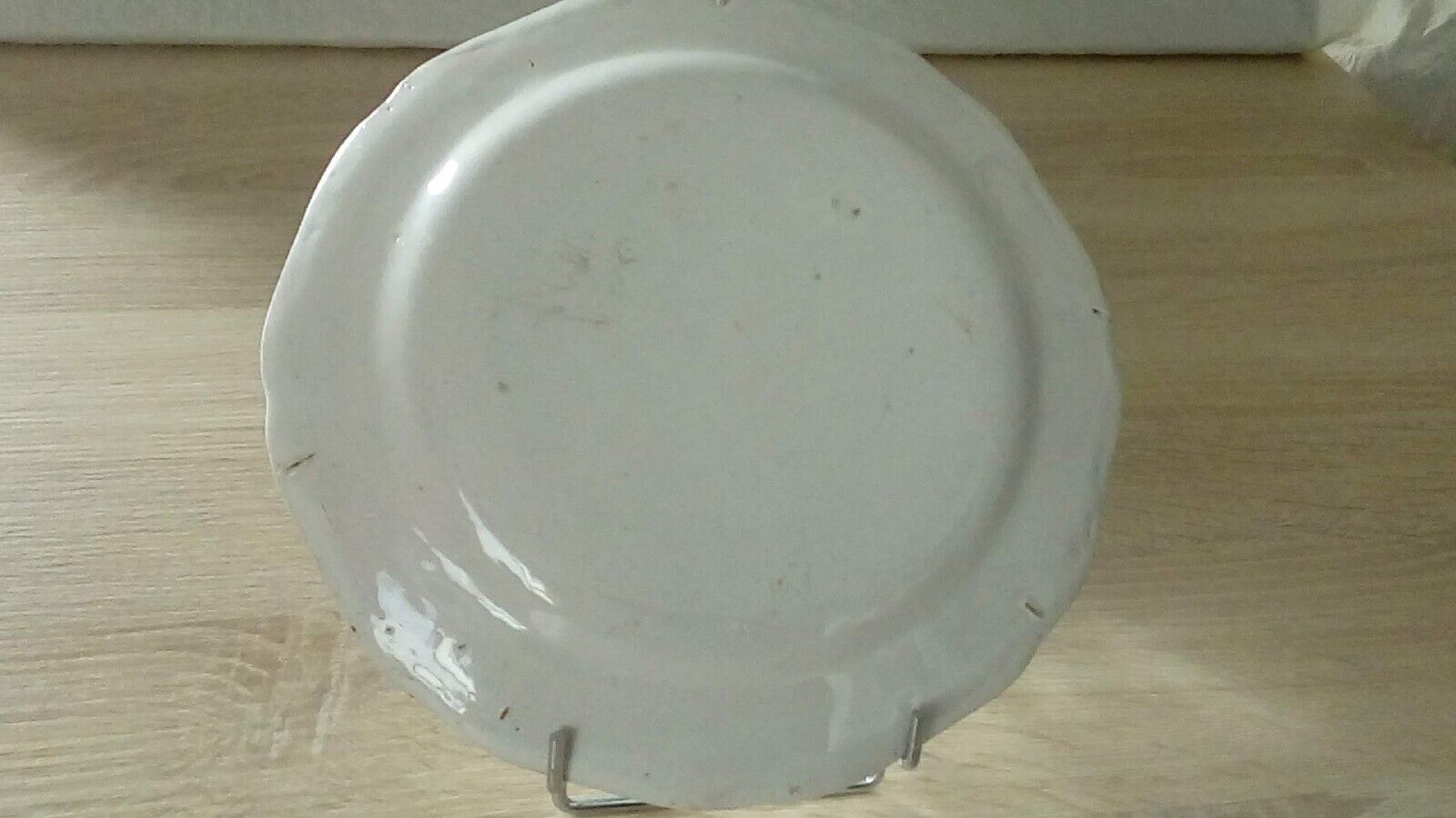Luneville Saint Clement earthenware plate decorated with rooster late 19th century