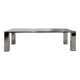 Rectangular coffee table in chromed metal and smoked glass, circa 1970