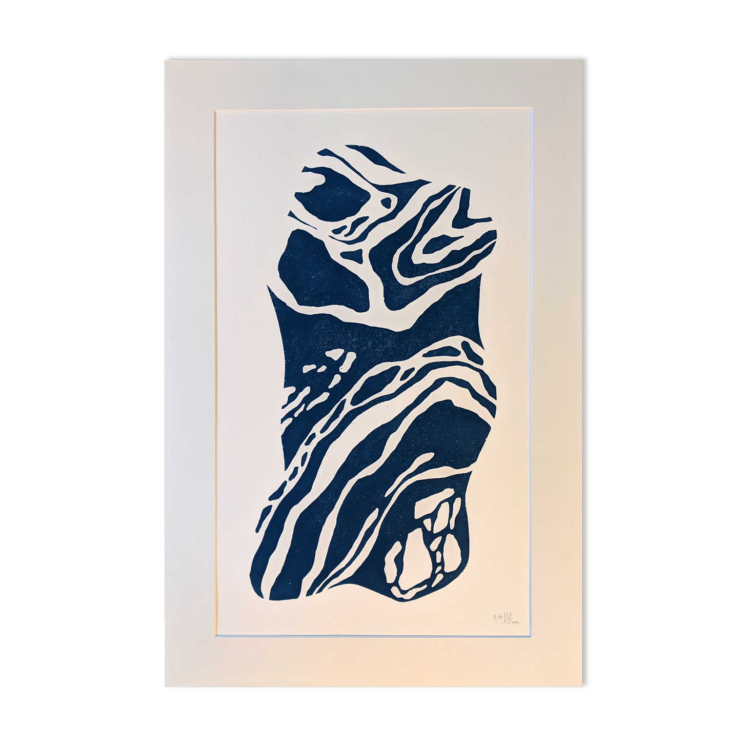 Estampe en marbre bleu