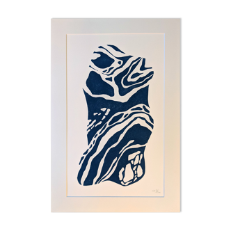 Blue marble print