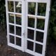 Oak window H96,8xL80,5cm old small tiles