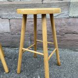 Pair of beech stools 1970s