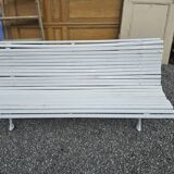 Old cast iron garden bench and wooden slats