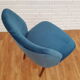 Armchair in velvet with stained beech legs, 60s