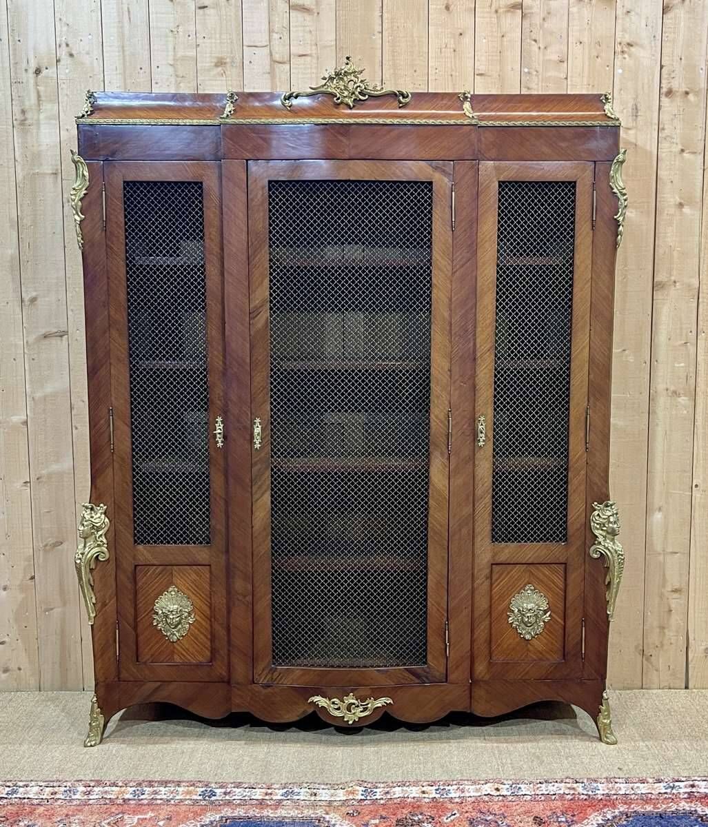 Late 19th century Regency style bookcase in rosewood and oak, removable