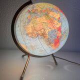 Globe vintage 1963 terrestrial Taride tripod glass world map - 28 cm
