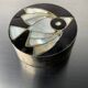 Abalone shell & alpaca silver fish box, Mexico, 1970s