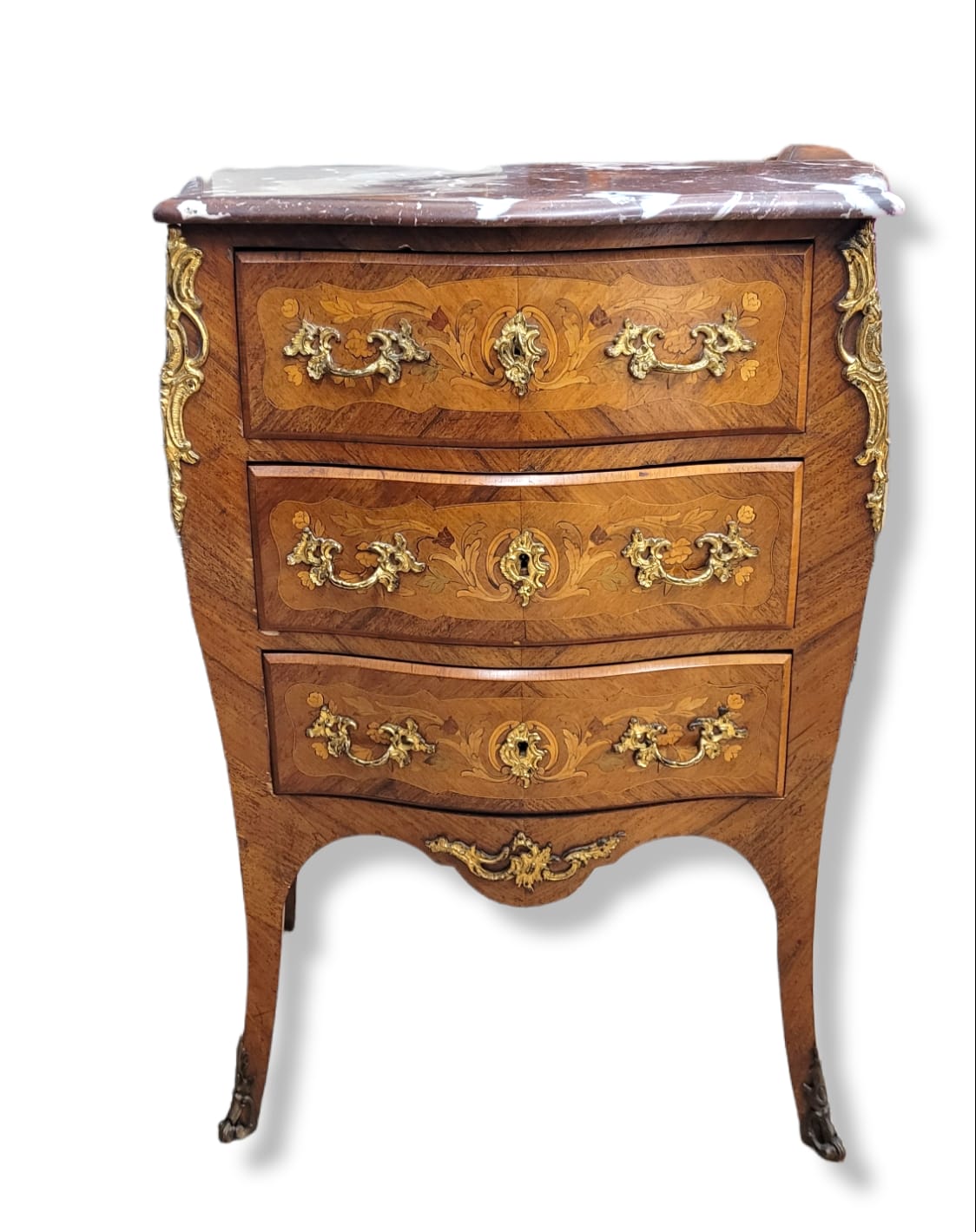 Commode style Louis xv bois et marbre