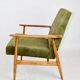 Armchair 'Lis', 1970s olive green design by Henryk Lis - natural wood