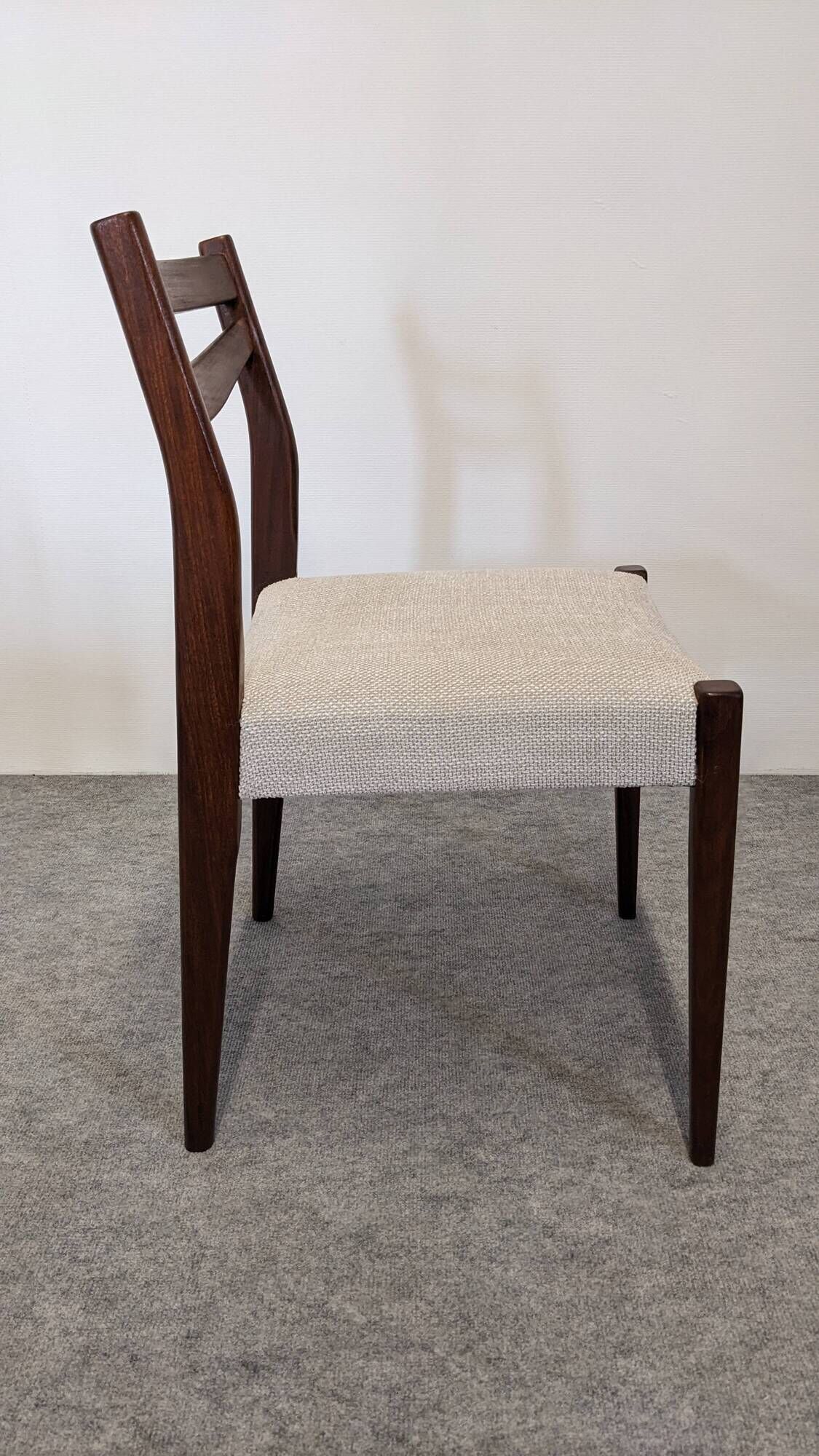 Set of 6 Scandinavian style teak chairs, France circa 1970.