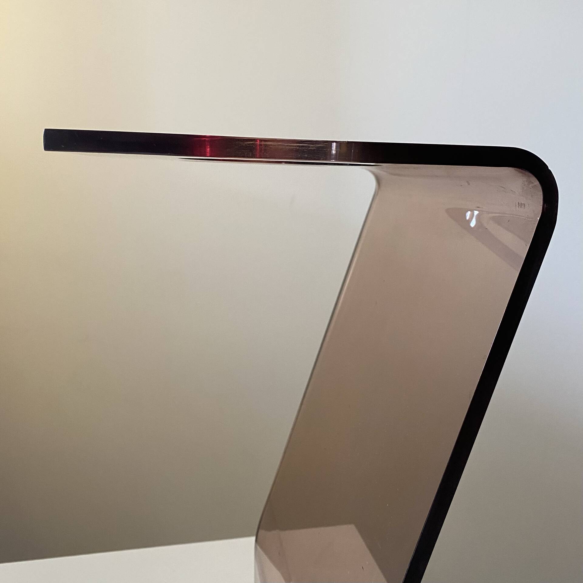 Roche Bobois designer umbrella stand in smoked plexiglass