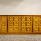 Graphical brutalist credenza, 1970s