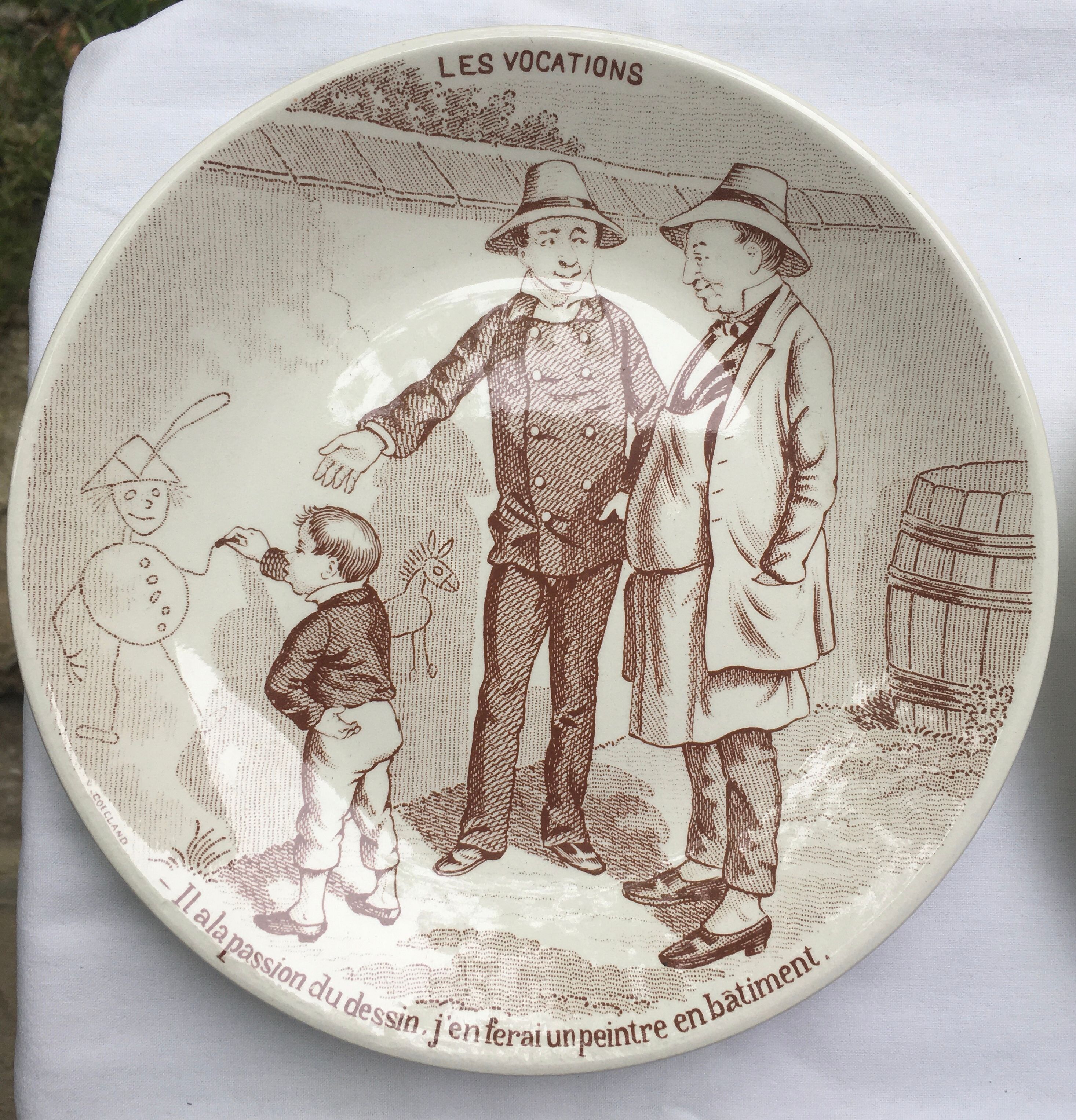 Sarreguemines speaking plates model "The Vocations"