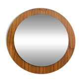 round wood mirror
